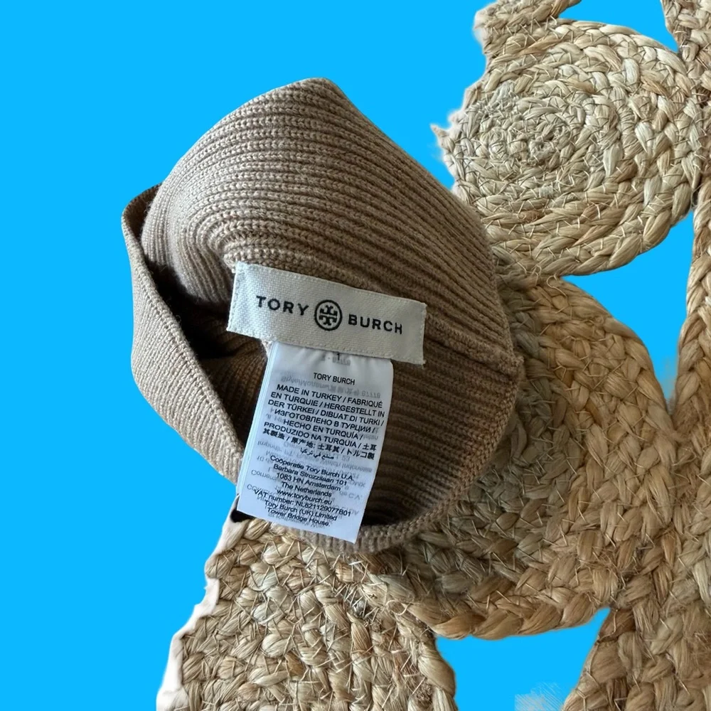 Tory Burch Camel Wool Neck Warmer Snood